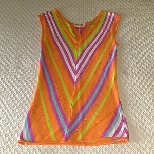 Boston proper women blouse multicolored comfortable sleeveless Size Xs summer